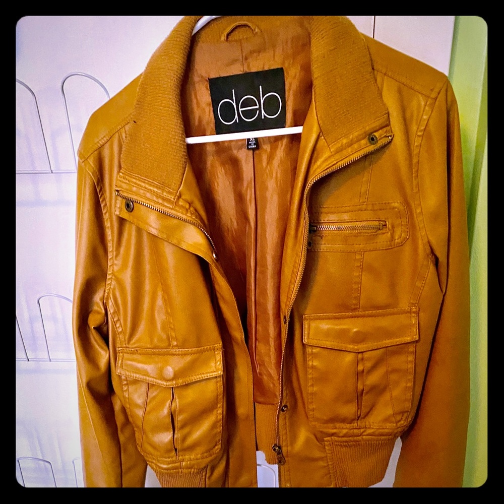 Leather pilot coat